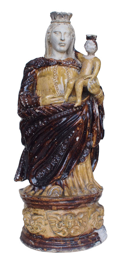 Statue Vierge à l’Enfant en céramique